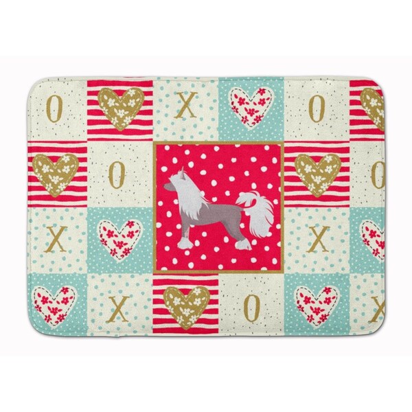 Carolines Treasures 19 x 27 in. Chinese Crested No.2 Love Machine Washable Memory Foam Mat CK5822RUG - main